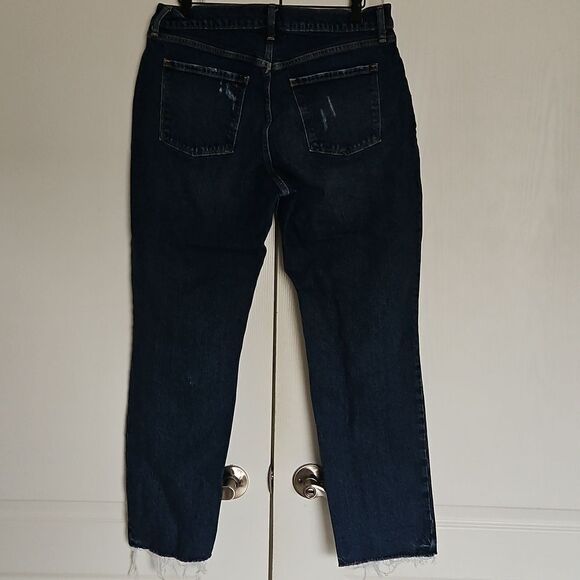 Dark Blue Distressed High-Rise Women's Jeans - Picture 6 of 16